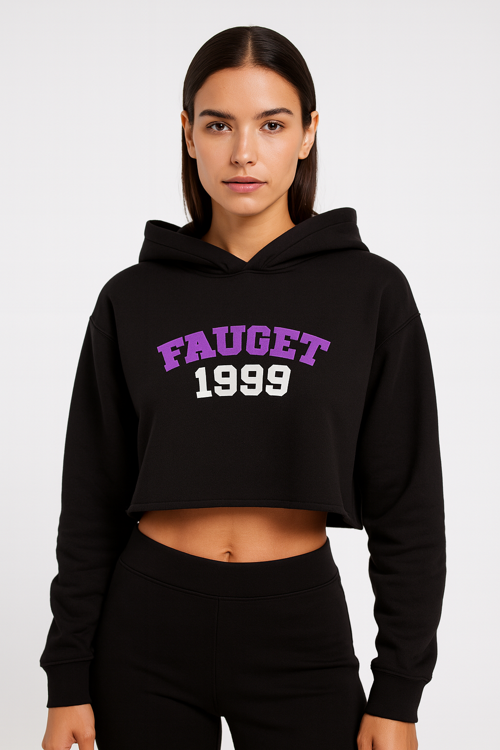 Fauget 1999 Retro Glow Crop Hoodie